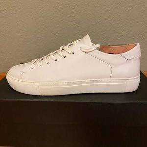 Beckett Simonon men’s Reid leather sneakers shoes all white size 8.5 EU 41.5